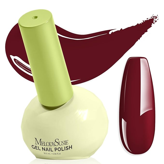 MelodySusie Highly Pigmented Gel Nail Polish, 0.56 Fl Oz Soak Off UV LED Red Gel Polish, Plant-Based Formula, 16.5ml Tilt-and-Stand Bottle, TPO & HEMA Free, Gift for Nail Art at Home & Salon