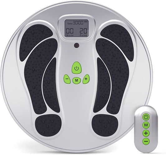 FDA Cleared - EMS Foot Massager for Neuropathy & Pain Relief, TENS Unit Foot Leg Stimulator for Circulation & Muscle Relaxation, Electric Feet Massager for Neuropathy, Gifts for Family Dad Mun Elder