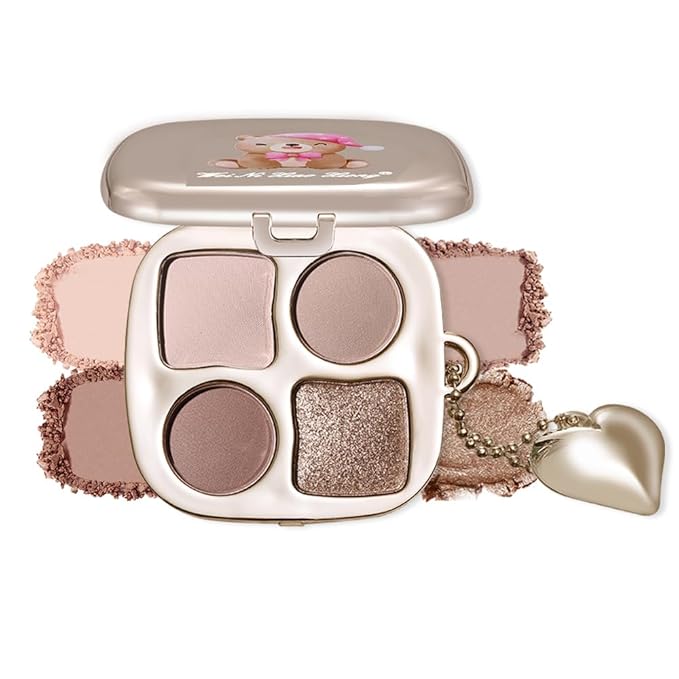Mini Neutral Nude Cool-Toned Eyeshadow Palette with Mirror – Matte&Shimmer High-Pigment,Blendable Long-Lasting Waterproof Mini Smokey Eye&Contour Palette for Natural Makeup, Paleta de Sombras de Ojos