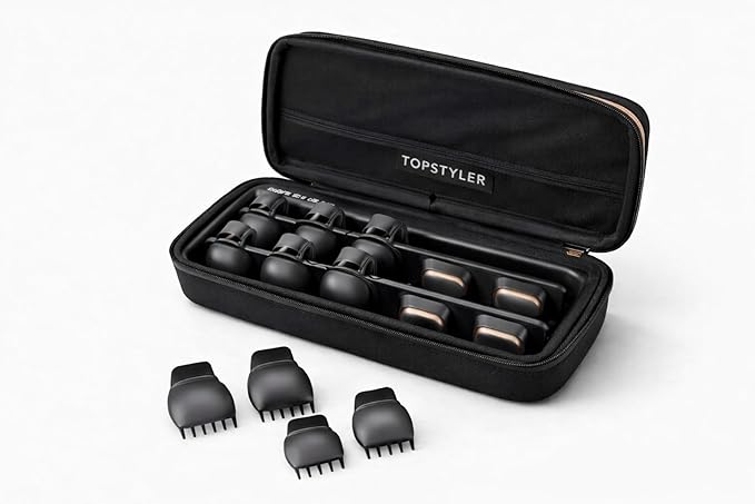 TopStyler Heated Ceramic Styling Shells – Professional Hair Curler & Wave Styler with 10 Ceramic Shells, Heat-Resistant Case & Clips for Long-Lasting Curls, Waves & Volume