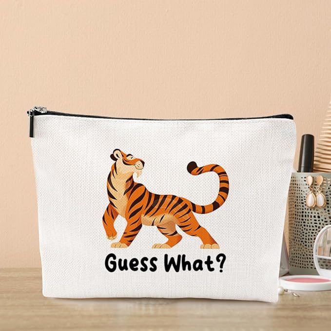 VICBOU Funny Tigers Makeup Bag Tiger Gifts for Women Tiger Supplies Accessories Cute Cosmetic Bag for Girls Daughter Jungle Animal Lovers Sister Best Friends Christmas Mothers Day Birthday Gifts