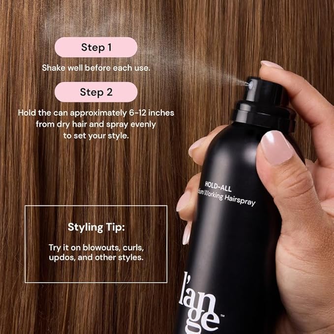 L'ANGE HAIR Hold-All Medium Working Hairspray | Brushable Hairspray | Touchable Finish & Flexible Hold | Hair Sprays For Women | Humidity Resistance & UV Protection | 8 oz