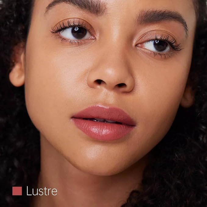 2-Pack Moisturizing Coral Red & Nude Lipstick Set – Hydrating Creamy Lip Color for Dry, Cracked Lips, Weightless Glossy Lip Balm with Vitamin E, Long-Lasting Hydrating Vegan Lipstick（Coral + Lustre）