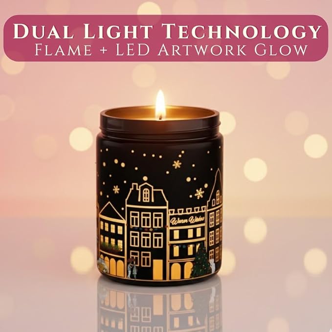 Vanilla & Strawberry Scented Candle (Black Jar), 40-Hour Burn, Dual Light Glow, Premium Soy Wax Blend, Dessert-Inspired Aromatherapy Candle for Bedroom & Bathroom – 7oz (200g)