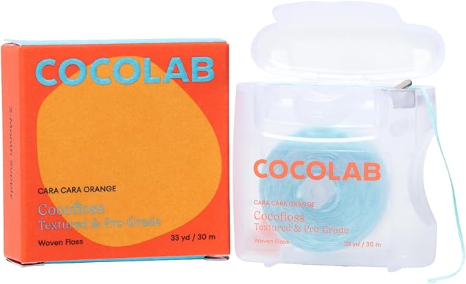 Cocofloss Woven Dental Floss, Dentist-Designed Oral Care, Orange Scent, Waxed, Expanding, Kid-Friendly String Floss with Coconut Oil, 1 Spool (33 yd)