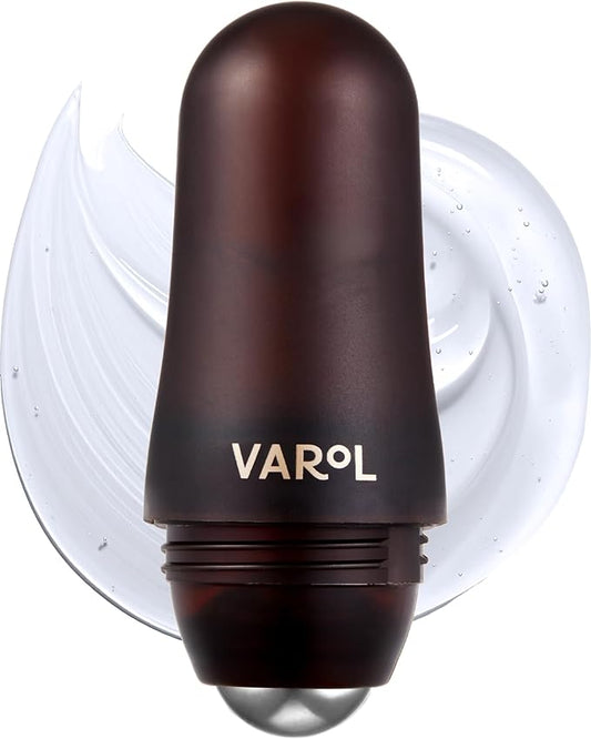 VAROL Ice Roll Serum for Face, Puffy Eyes, Under Eye Bags - Bakuchiol & Collagen for Wrinkles, Anti Aging, Ice Roller for Puffiness, Redness, Dark Circles - Korean Skin Care & Gua Sha, 1.69 Fl Oz