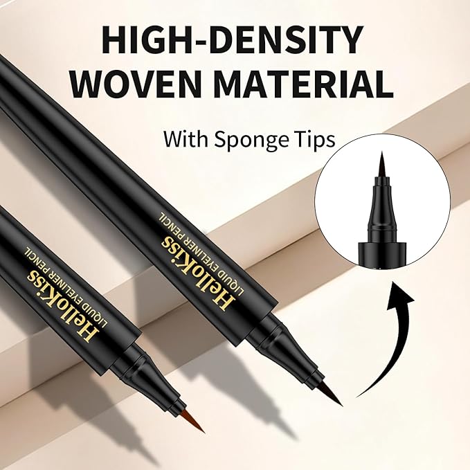 QIC Liquid Eyeliner,Waterproof Liquid Eye Liner, Long-Wearing,Smudge-Proof， Ultra-Smooth, Eyeliner Pen, Vegan Formula,Ultra-Fine Nib
