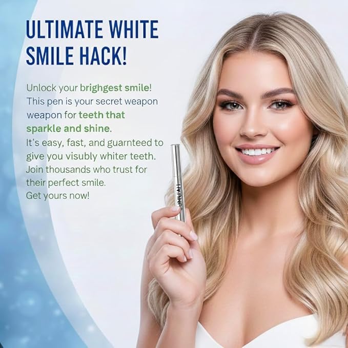 Jumu’ah Teeth Whitening Pen, Enamel Safe - NO Sensitivity - Oral Care Teeth Whitener Pen, Vegan & Gentle on Teeth Professional Stain Removal (Pack of 3)