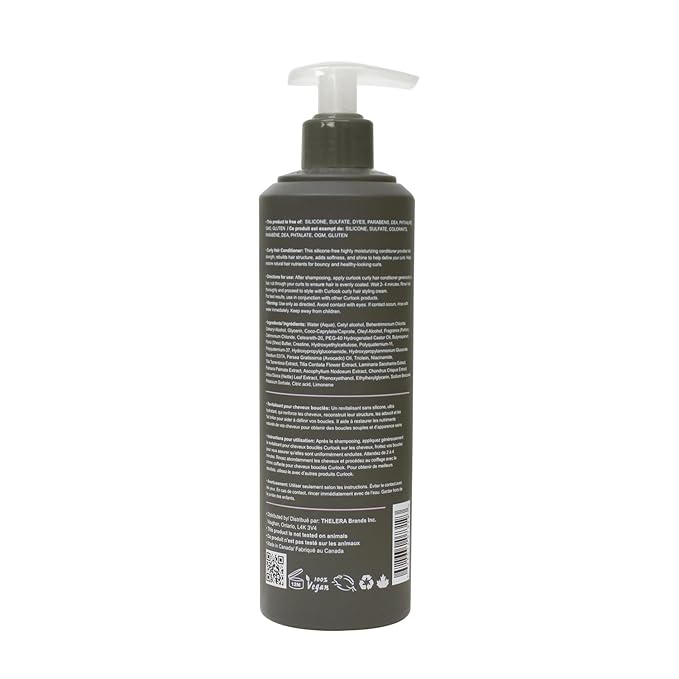 CURLOOK Curly Hair Leave-in Styling Cream for Men | Silicone-Free - 400ml (13.5 oz) - Transforms and revives hair into soft, flexible and defined curls | Made in Canada