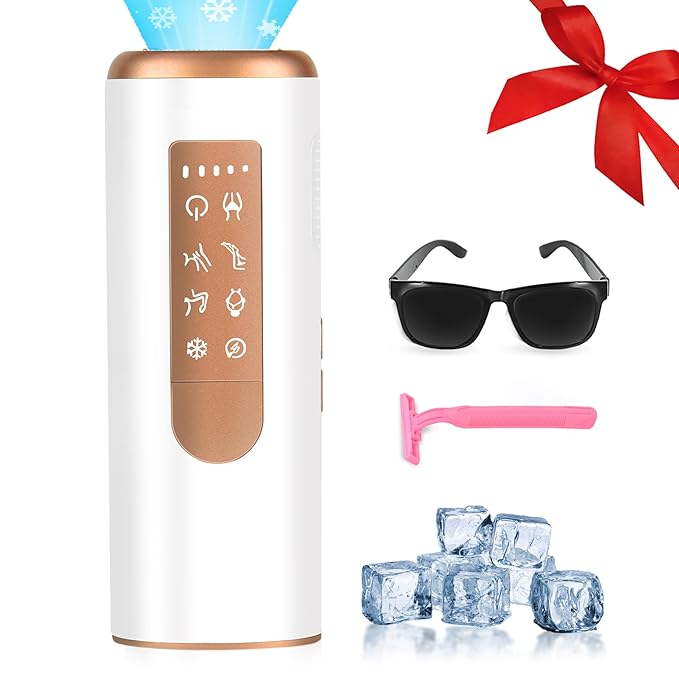 IPL Laser Hair Removal for Women and Men with 5℃ Sapphire Ice-Cooling, Nearly Painless & Long-Lasting Results Hair Removal Device,5 Levels & 2 Modes, 98% Hair Reduction for Fast Full Body From Home