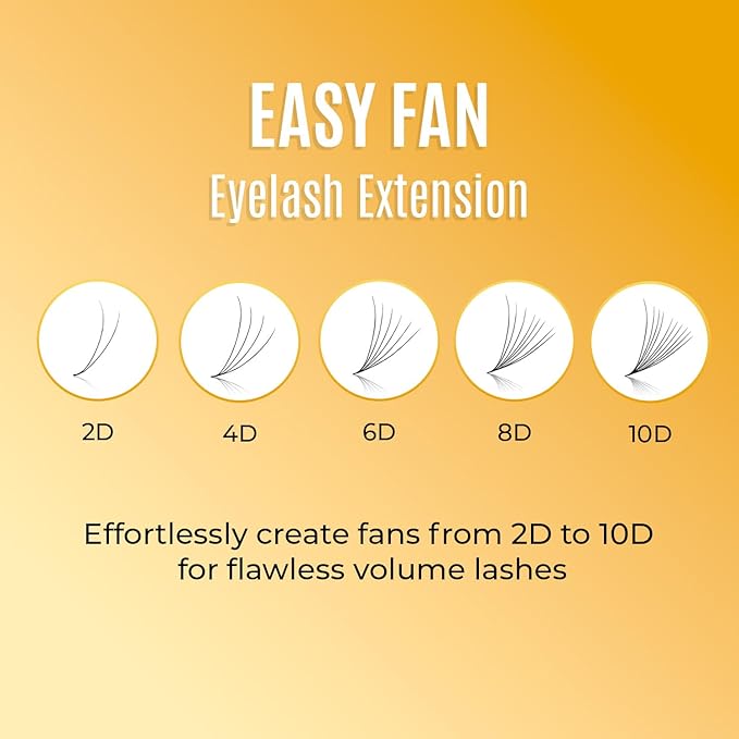 Easy Fan Lash Extensions by STACY LASH | J Curl Eye Lashes | Easy Fanning Lashes 3D 4D 5D 6D 7D 10D | Volume Set | 16-Rows Lash Tray | Eyelash Extension Supplies for Lash Tech |J-0.03-MIX 8-12