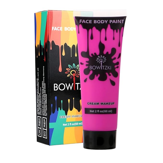 Bowitzki Face and Body Paint 2oz Cream Makeup 60ml Water Based Face Painting Special Effects For Adults Halloween Christmas Party Stage Cosplay (Rose)