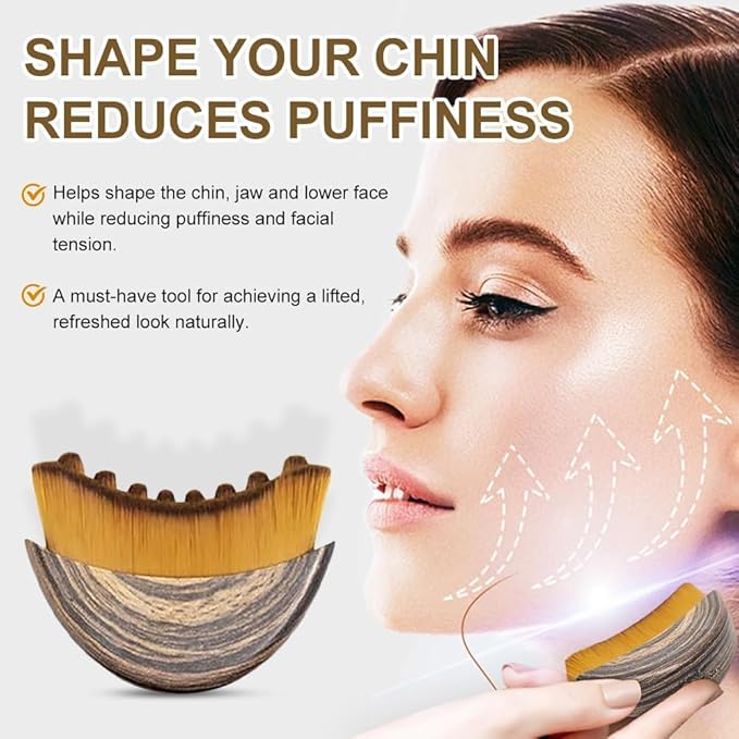 Lymphatic Contour Face Brush, Dry Brushing Face Brush, Lymphatic Drainage Massager for Face, Chin & Jawline Sculpting,Fits to The Skin to Relieve Fatigue (1PCS)