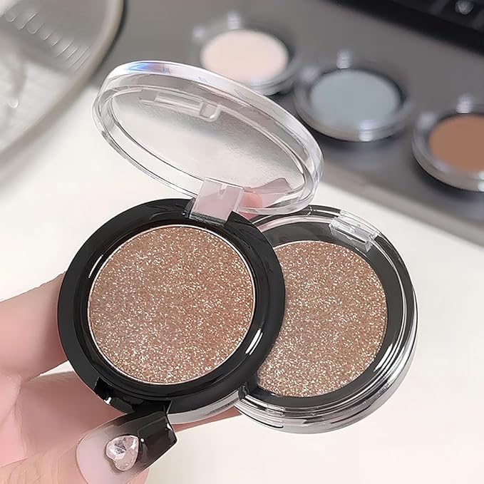 High-Pigment Waterproof & Long-Lasting Mini Eyeshadow palette – Bronze Shimmer Neutral Brown Glow Shade for Smokey Glam & Natural Nude Makeup, Blendable Metallic Eye Shadow for Blue Green Brown Eyes