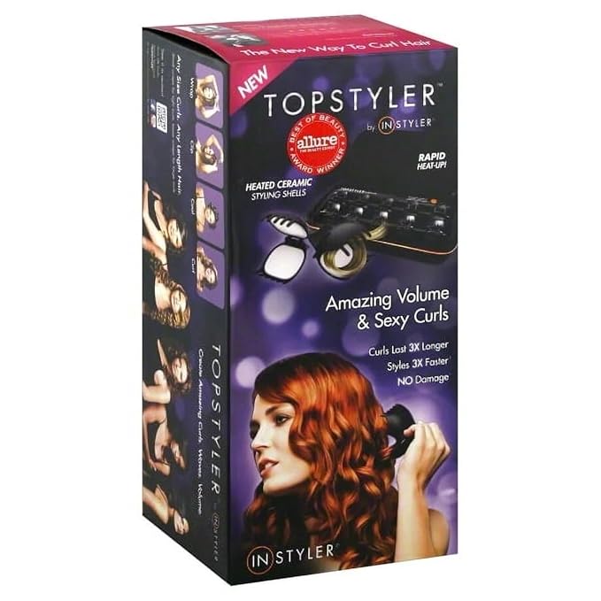 TopStyler Heated Ceramic Styling Shells – Professional Hair Curler & Wave Styler with 10 Ceramic Shells, Heat-Resistant Case & Clips for Long-Lasting Curls, Waves & Volume