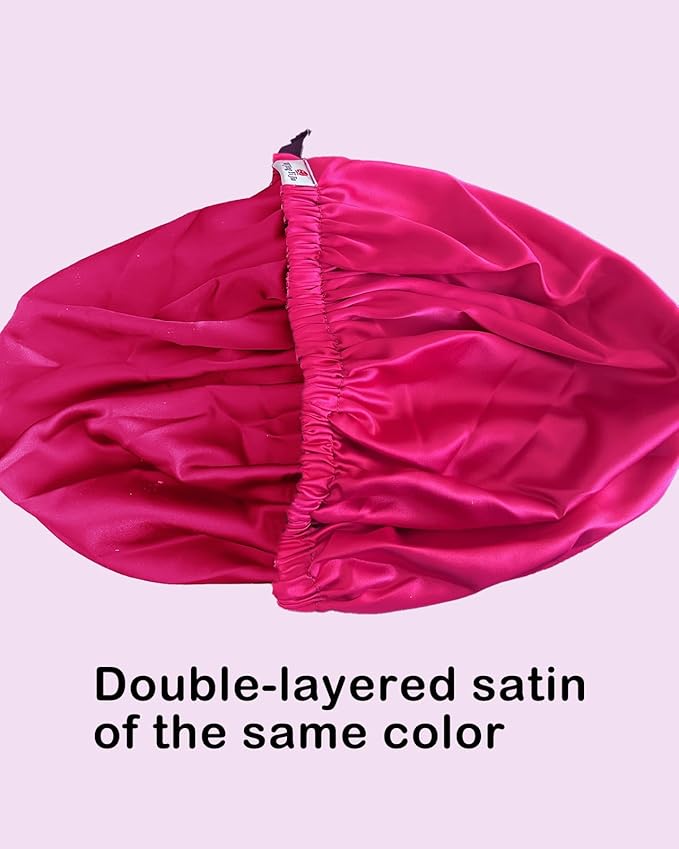2Pcs Satin Bonnet Silky Bonnets Hair Bonnet For Sleeping Double Layer Curly Hair Sleep Cap Womens Silk Night Hats