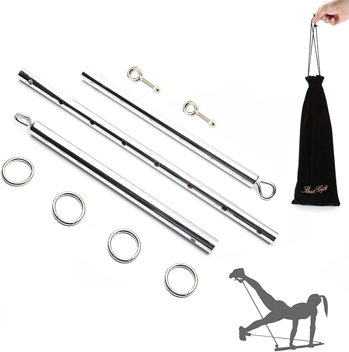 Black Portable Exercise Spreader Bar with 4pcs PU