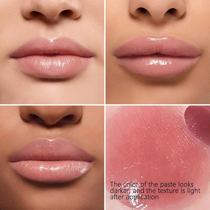 FeiCuiYun 2Pcs Black & Pink Honey Tinted Lip Balm Lip Gloss Lipstick, Sheer Hydrating Lip Gloss Tint, Moisturizing Lip Color for All Skin Tones, Nourishing Lip Balm with Natural Black Cherry