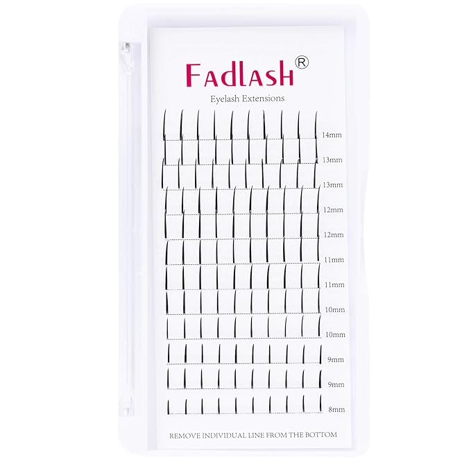 Lash Spikes Extension D Curl Mixed Tray Fairy Lashes Premade Spikes Eyelash Extensions Super Thick Spikes Individual Lashes Preamde Fans (D Curl, 8-14mm)