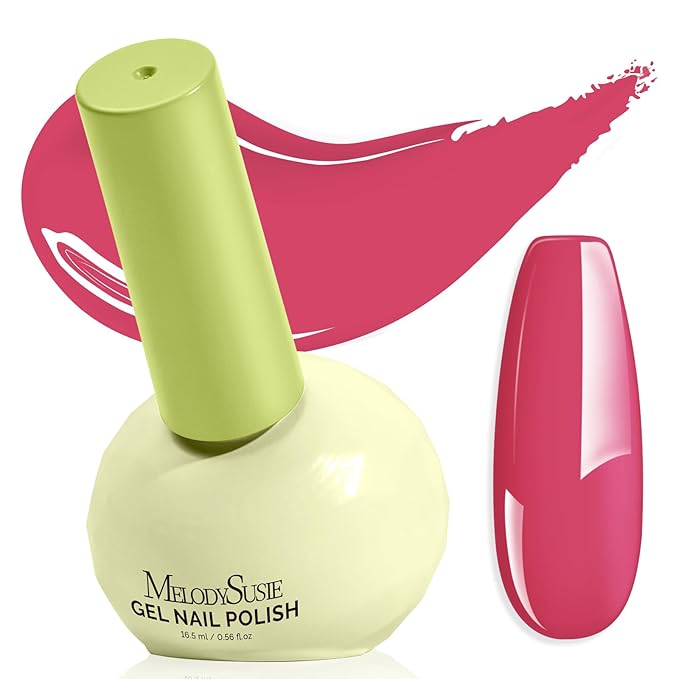 MelodySusie Highly Pigmented Gel Nail Polish, 0.56 Fl Oz Soak Off UV LED Pink Gel Polish, Plant-Based Formula, 16.5ml Tilt-and-Stand Bottle, TPO & HEMA Free, Gift for Nail Art at Home & Salon