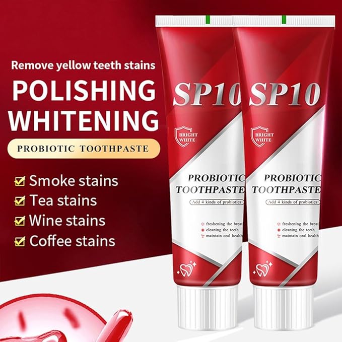 SP 10 Probiotic Toothpaste for Whitening & Gum Health – Natural Fluoride-Free Formula for Fresh Breath & Oral Hygiene