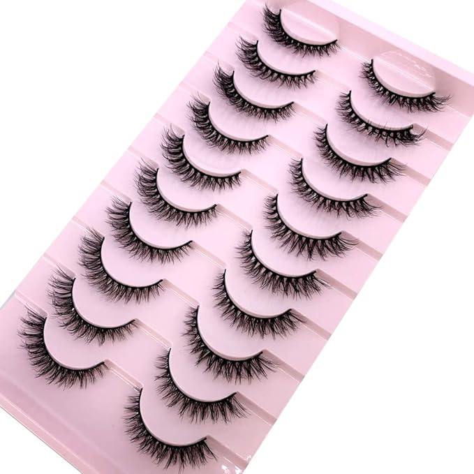 HBZGTLAD Soft Mink Eyelashes 3D Curl Winged End Eye Elongated Fake Lashes Thick Handmade Natural False Eyelash Messy Cross Lash Wholesale (FT-05)