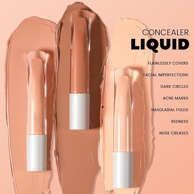 Kaely Liquid Concealer for Older Women, Under Eye Brightener Full Coverage Concealer for Dark Circles, Color Correcting Foundation Face Makeup Waterproof, Vegan & Cruelty-Free, 09 Rich