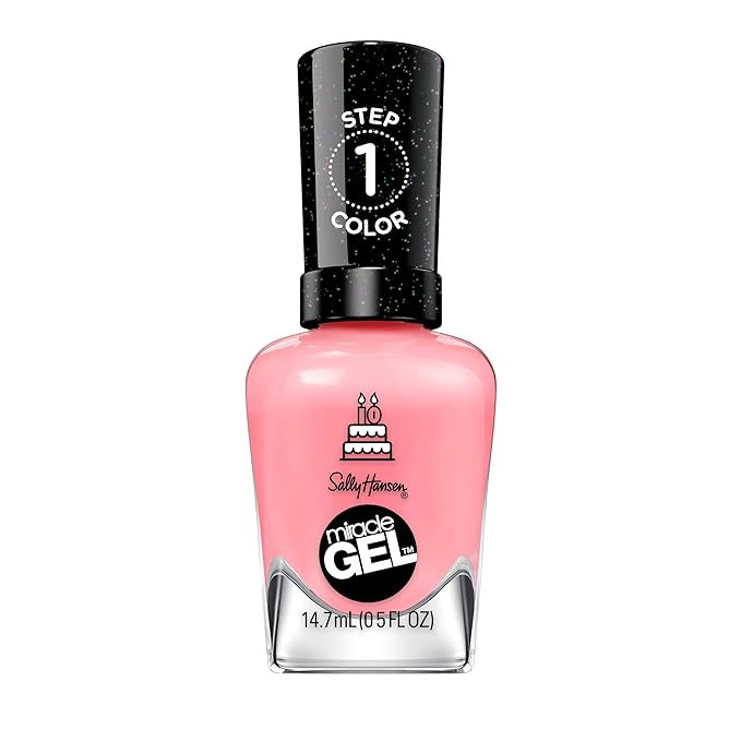 Sally Hansen Miracle Gel Salon Quality Nail Polish | Gel-Like Formula, Two-Step System, No UV Light Needed, Long Lasting | Opaque, Glossy | 341 Pink an Outfit | Classic Pink Nail Color