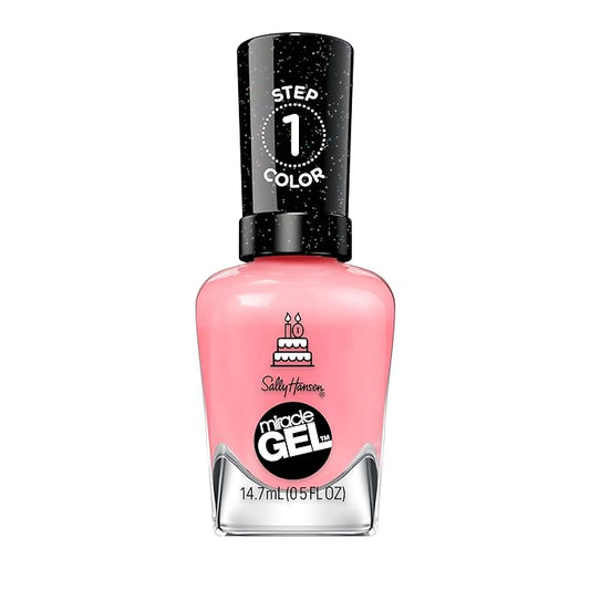 Sally Hansen Miracle Gel Salon Quality Nail Polish | Gel-Like Formula, Two-Step System, No UV Light Needed, Long Lasting | Opaque, Glossy | 341 Pink an Outfit | Classic Pink Nail Color