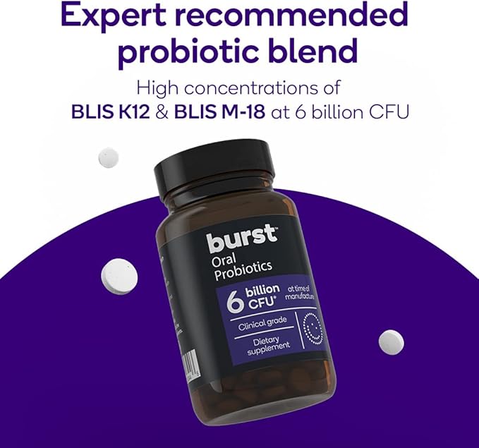 Burst Dental Probiotics (45 Count) | for Healthy Oral Cavity, Bad Breath, Immune System & Sinus Support | Promotes Upper Respiratory Health and Beneficial Bacteria | Blis K12 & M18