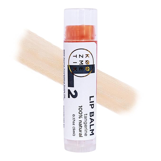 KØØZMETIK L2 Tangerine Lip Balm | Natural lip Moisturizing Care With Shea Butter, Cocoa Butter, Beeswax & Almond Oil | Hydrating Repair Formula For Soft, Smooth & Healthy Lips