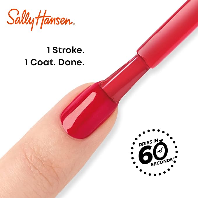 Sally Hansen Insta-Dri Crystal Nail Polish | Quick Dry, Long Lasting, Streak-Free Shine | Semi-Opaque, Shimmery | 117 Ruby Reflection | Holographic Ruby Red Nail Color
