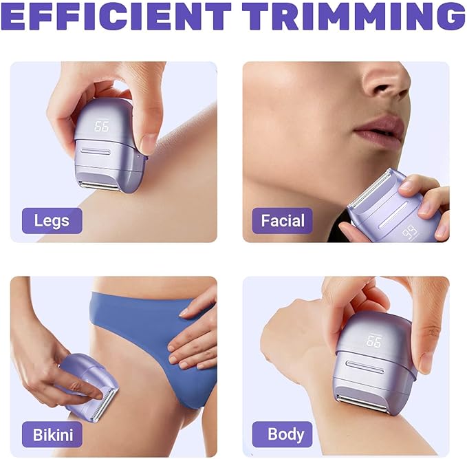 Electric Razors for Women, Waterproof Wet Dry Mini Electric Shaver for Women - Cordless Ladies Electric Shaver for Hair Removal, Legs, Face, Body, Bikini,Sensitive Skin, Teens, Ladies (Lilac)