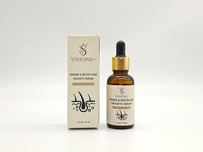 VISIONE+ Ginger and Biotin Hair Growth Serum, 1 Fl Oz (Pack of 1), Beige