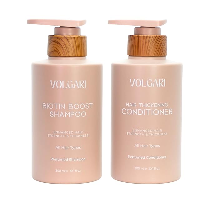 Volgari Biotin Shampoo and Conditioner Set, 20.28 Fl Oz - Scented Volumizing Shampoo and Conditioner, Thickening Formula to Strengthen & Nourish Hair, Ideal for Fuller-Looking Hair