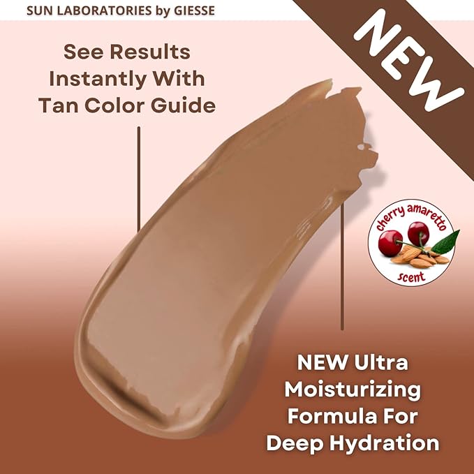 Sun Laboratories By Giesee Tan Overnight Sunless Tanning Lotion and Tanning Mitt - Self Tanning Lotion, Organic Self Tanner Ultra Dark, Pregnancy Safe, Non-Toxic, Instant Long Lasting, Travel Size