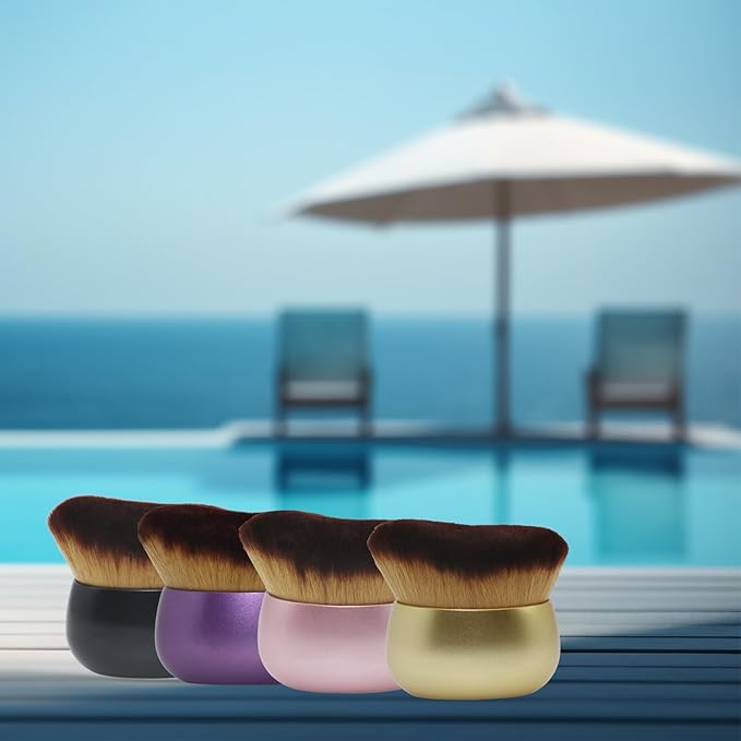 Makeup Blend & Blur Extra Large Body Brush for Self Tanner,Leg Makeup & Bronzer Self Tan Applicator, Powder, Foundation, Blusher, Bronzer，Massager for Face Gift box (Black)