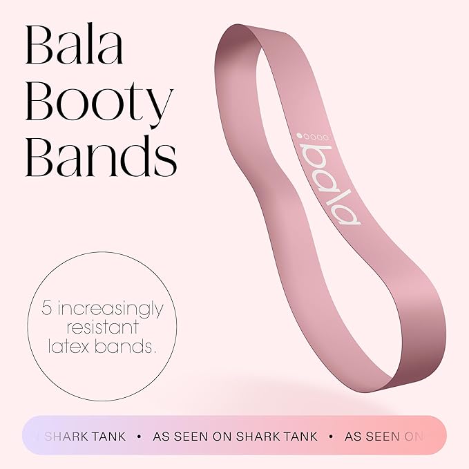 Bala Booty Bands Resistance Bands for Women & Men - Elastic Exercise Bands for Working Out - Wrist, Ankle, Legs & Booty Bands - Workout Resistance Bands for Yoga, Pilates, Strength Training