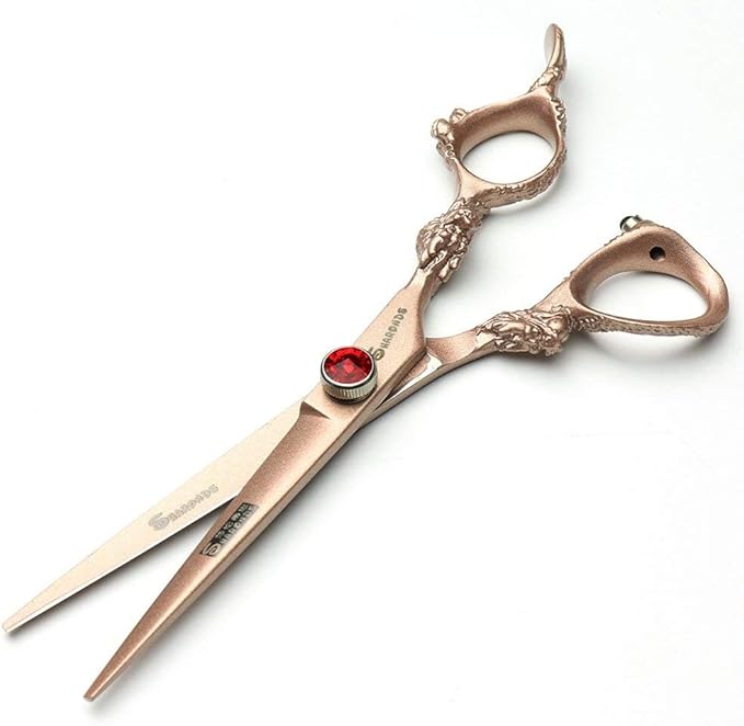 7/8/9 inch rose gold, silver 440c Japanese hair scissors salon hairdresser and thinning hairdresser (Rose Gold)