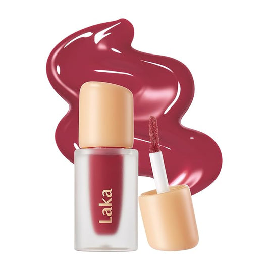 Laka Fruity Glam Lip Tint Mini, 1.9g/0.07oz, Glowing Lip Stain with Wide Color Spectrum, Hydrating & Lightweight Texture, Long-Lasting Bold Stain, Non-Sticky, Vegan, K-Beauty (#128 Like)