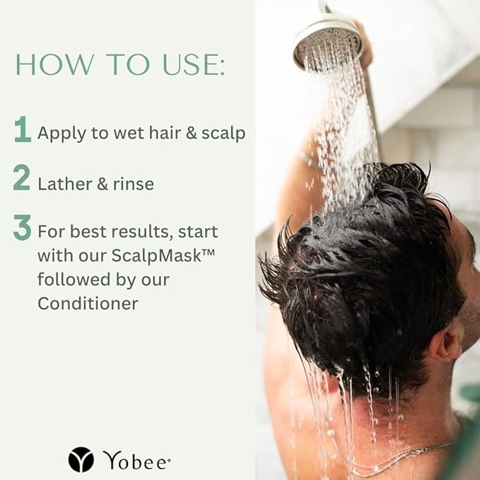 Yobee Naturally Rebalancing Shampoo | Dry, Flaky & Itchy Scalp Care with Para Probiotics, Organic Honey & Turmeric, Vitamin B12 & Oat Extracts | Dandruff & Psoriasis Relief (3 Bottles)