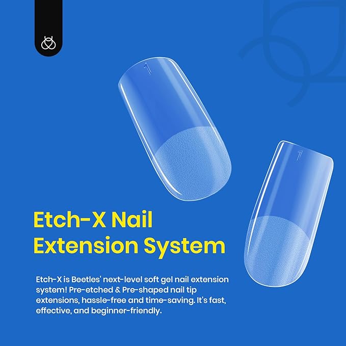 Beetles Gel Nail Tips Easy Medium Square Nail Extension 504Pcs Pre shaped Half Matte Nail Tips Press on Gelly Tips Full Cover False Nails Soak off Acrylic Nails Easy DIY Salon Gifts for Women