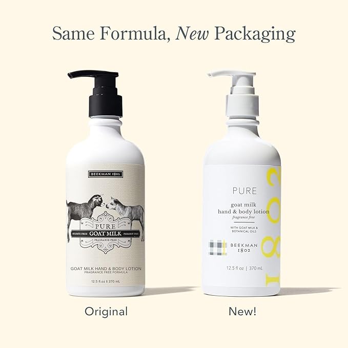 Beekman 1802 Goat Milk Lotion - Hydrates, & Softens Dry Skin, Body and Hand Lotion - With Shea Butter & Jojoba Oil - Lightweight, Non-Greasy, Cruelty-Free