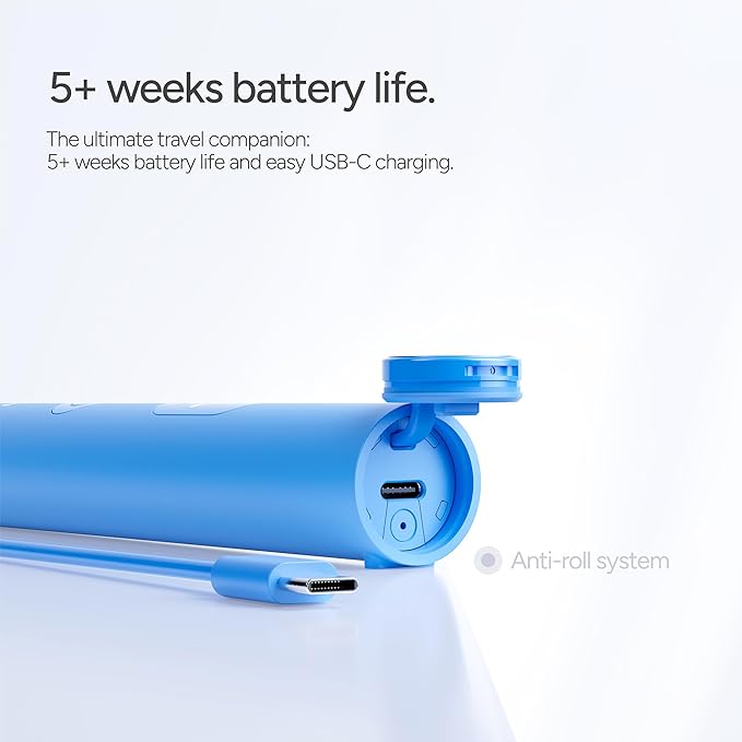 ORDO Lite Sonic Toothbrush, Electric Toothbrushes with 35,000 Pulses Per Min, Dual Modes, Over 5 Weeks Battery, Smart Timer, Waterproof, USB C, Sky