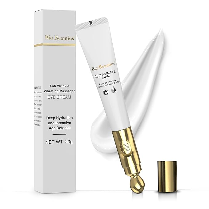 Bio Beauties Electric Massage Eye Cream Depuffing Hydration for Dark Circles & Tired Eyes, Soothing Anti-Aging Treatment for Fine Lines, Firming Eye Skincare