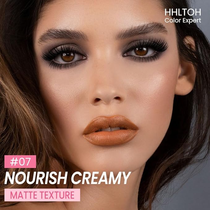 HHLTOH Honey Lipstick Tinted Lip Balm - Matte Tint Cream Lipsticks for All Skin Tones, Hydrating Lip Stain, Can be Buildable Blendable Nourishing Moisturizing Suitable for Women to Every Day Makeup 07