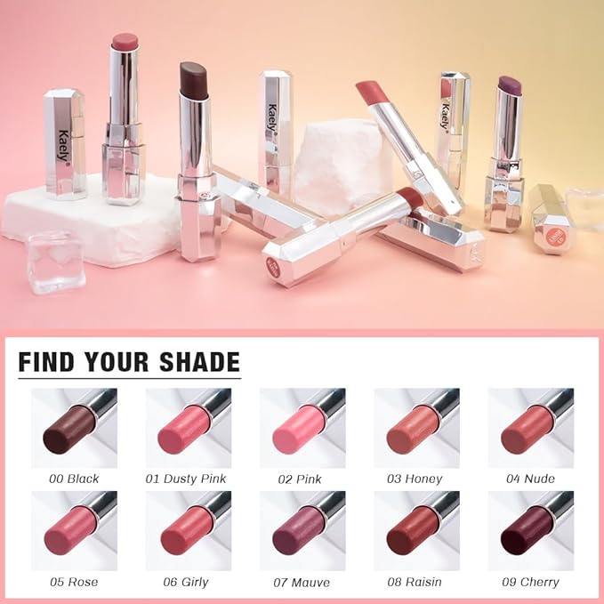 Kaely Honey Lipstick Tinted Lip Balm, Hydrating Shine Lipstick for Women Dry Lips, Moisturizing Nourishing Glossy Lip Gloss Stain Makeup, Sheer Lightweight, Vegan & Cruelty-Free, 00