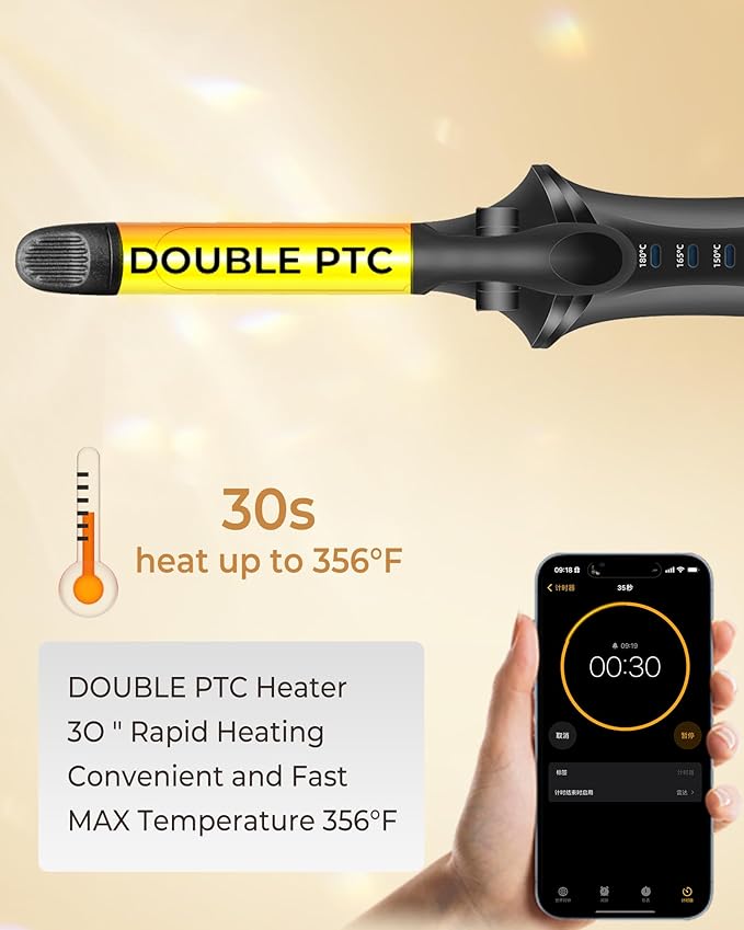 Cordless Curling Iron Rechargeable,USB Rechargeable 4000 mAh Cordless Hair Curler,3 Temp Setting Mini Travel Battery Powered Curling Iron,2 in 1 Portable Hair Straightener and Curler