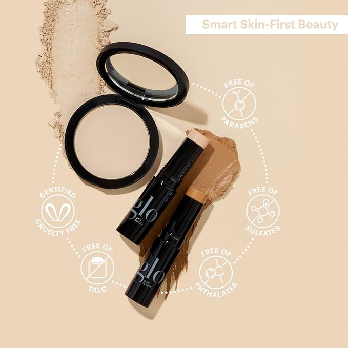 Glo Skin Beauty Pressed Base Powder Foundation Makeup (Beige Light) - Flawless Coverage for a Radiant Natural, Second-Skin Finish