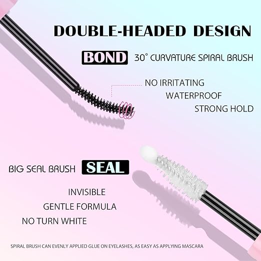 SY-SHUYING Black Lash Bond and Seal for Eye lash Cluster, Long Lasting, Comfortable, Waterproof, 72H Super Flexible Hold Glue, 2-in-1 for Sensitive Eyes, Non Irritating, DIY Lash Cluster Kit 4ml+4ml